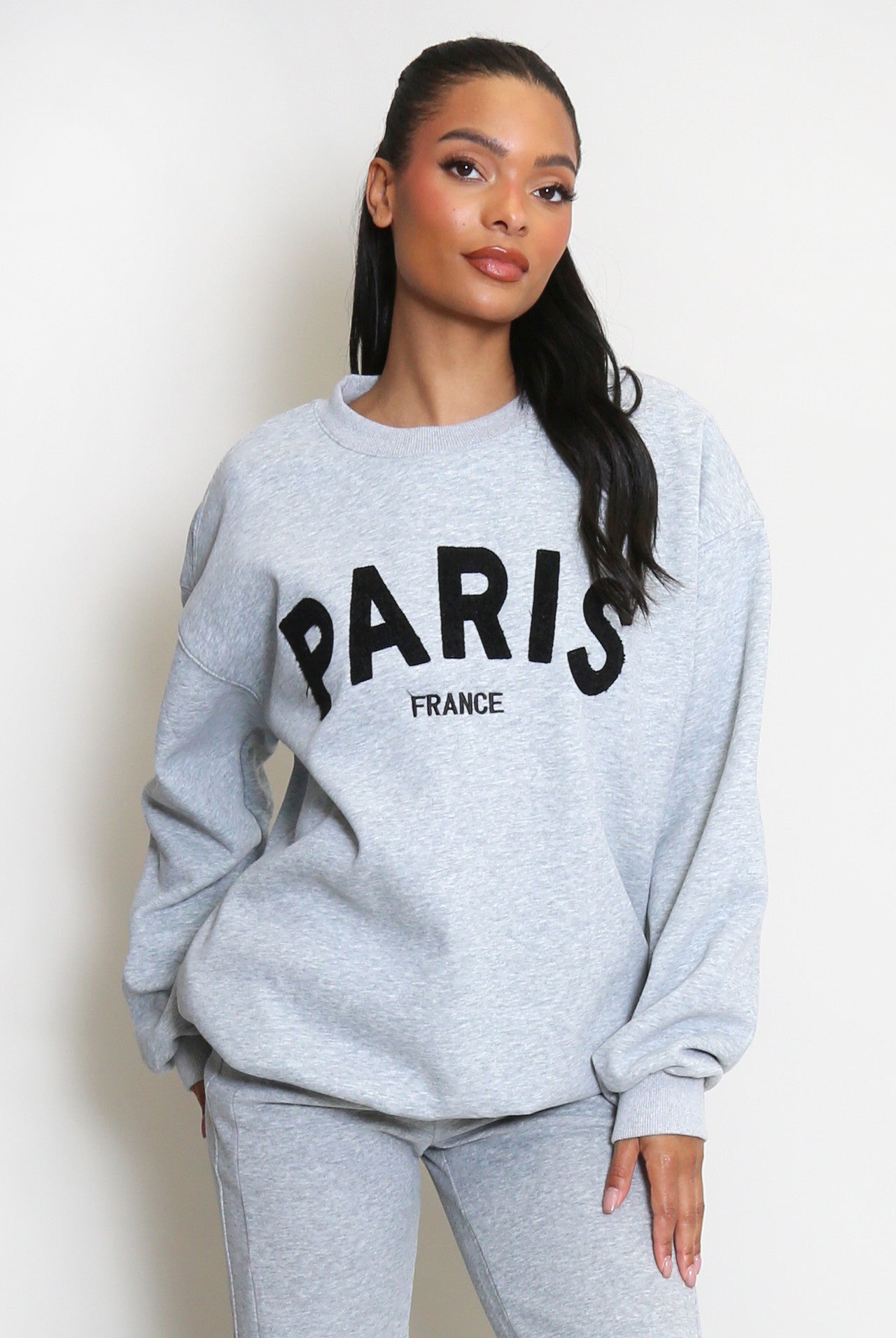 Paris France Sweatshirt In Grey