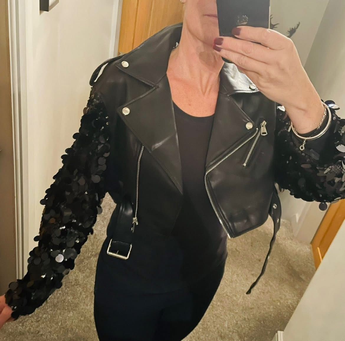 Alex Biker Jacket With Sequin