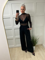 Aria Embellished Mesh Top