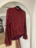 Red Evie Sequin Top  Sale price