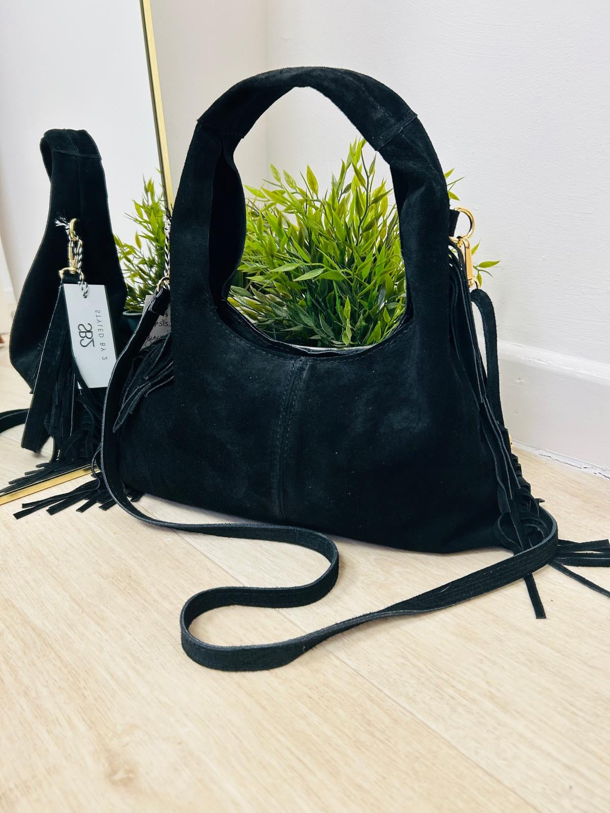 Suede Fringe Grab Bag