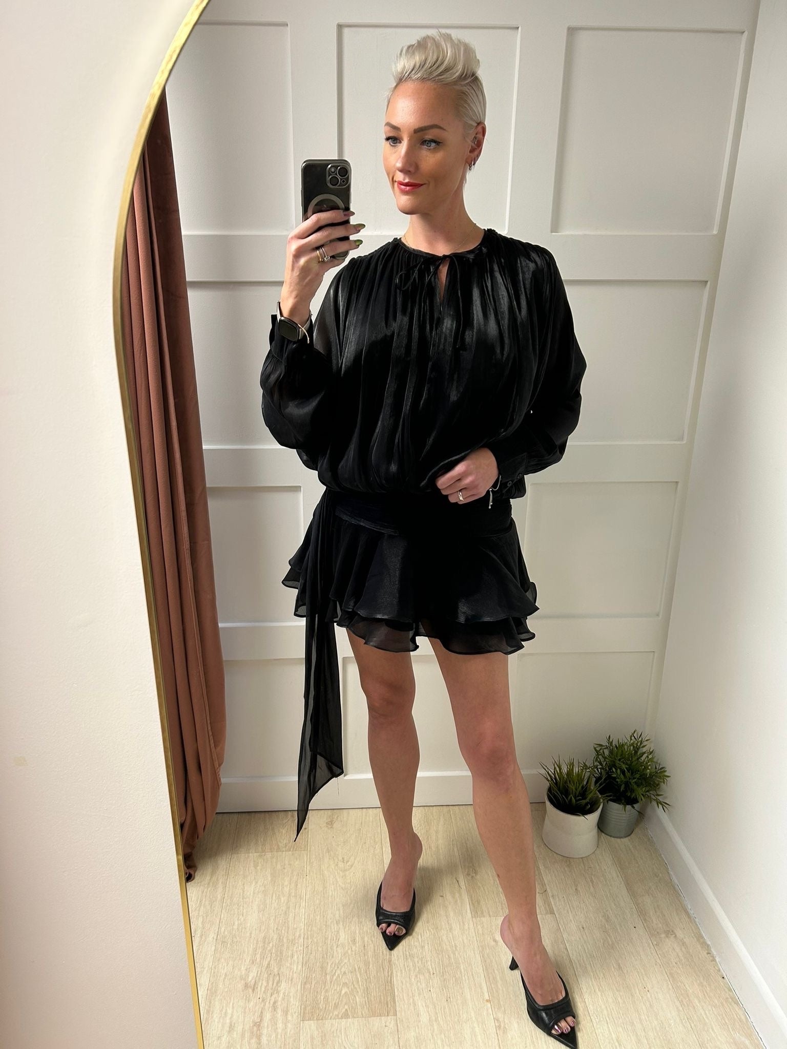 Georgette Flare Mini Dress