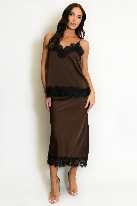 Georgia Lace Midi Skirt & Cami Co-Ord