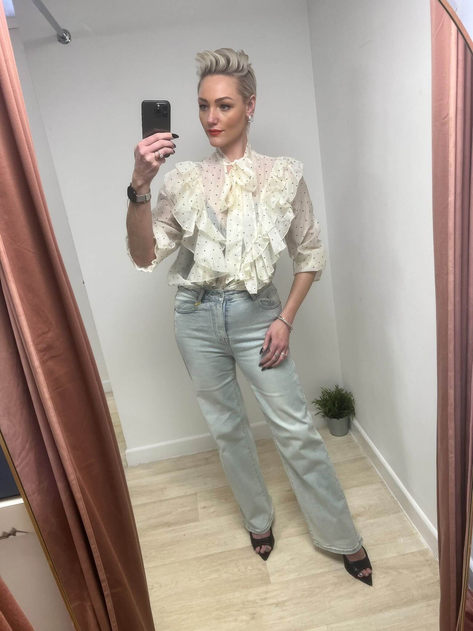 Heart Pussy Bow Blouse