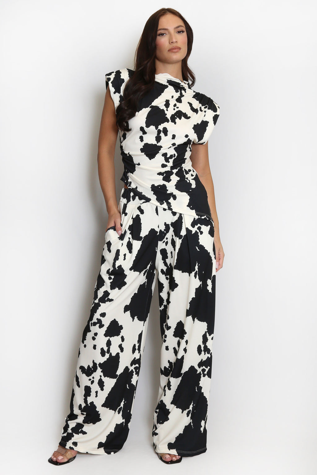 Nina Hide Print Top And Trouser Set
