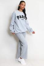 Paris France Sweatshirt In Grey