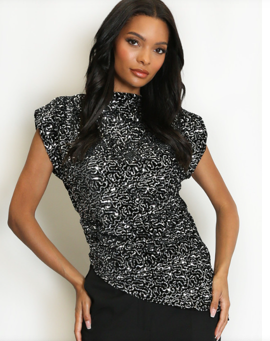Kate Velvet Sequin Top