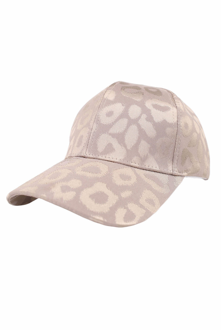 Polly Satin Leopard Print Baseball Cap