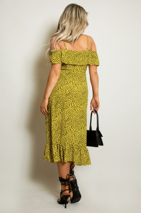 Tara Animal Print Wrap Midi Dress
