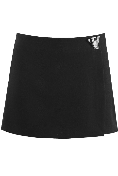 Tailored Skort With Statement Button