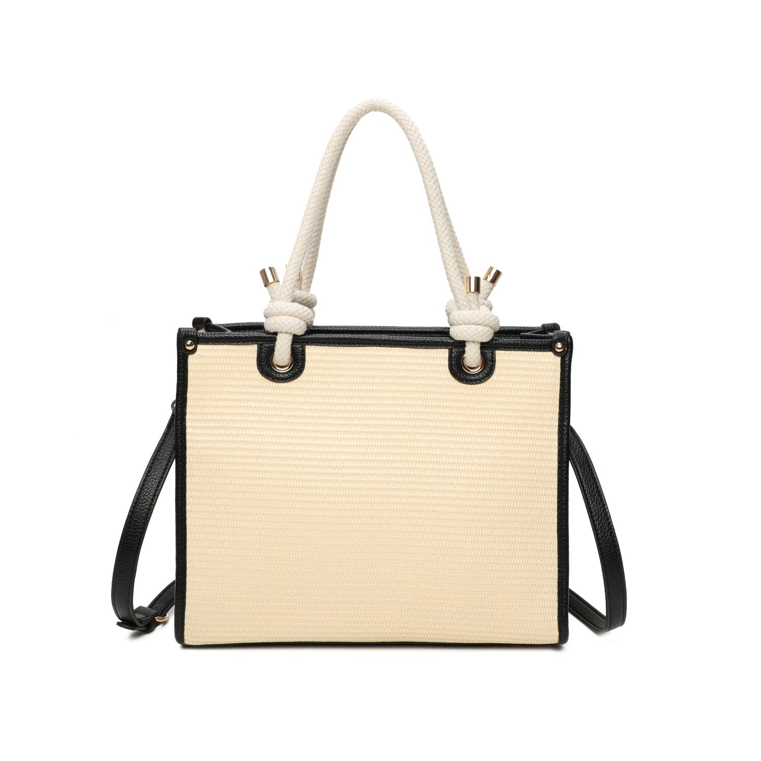 Straw Tote Bag Black