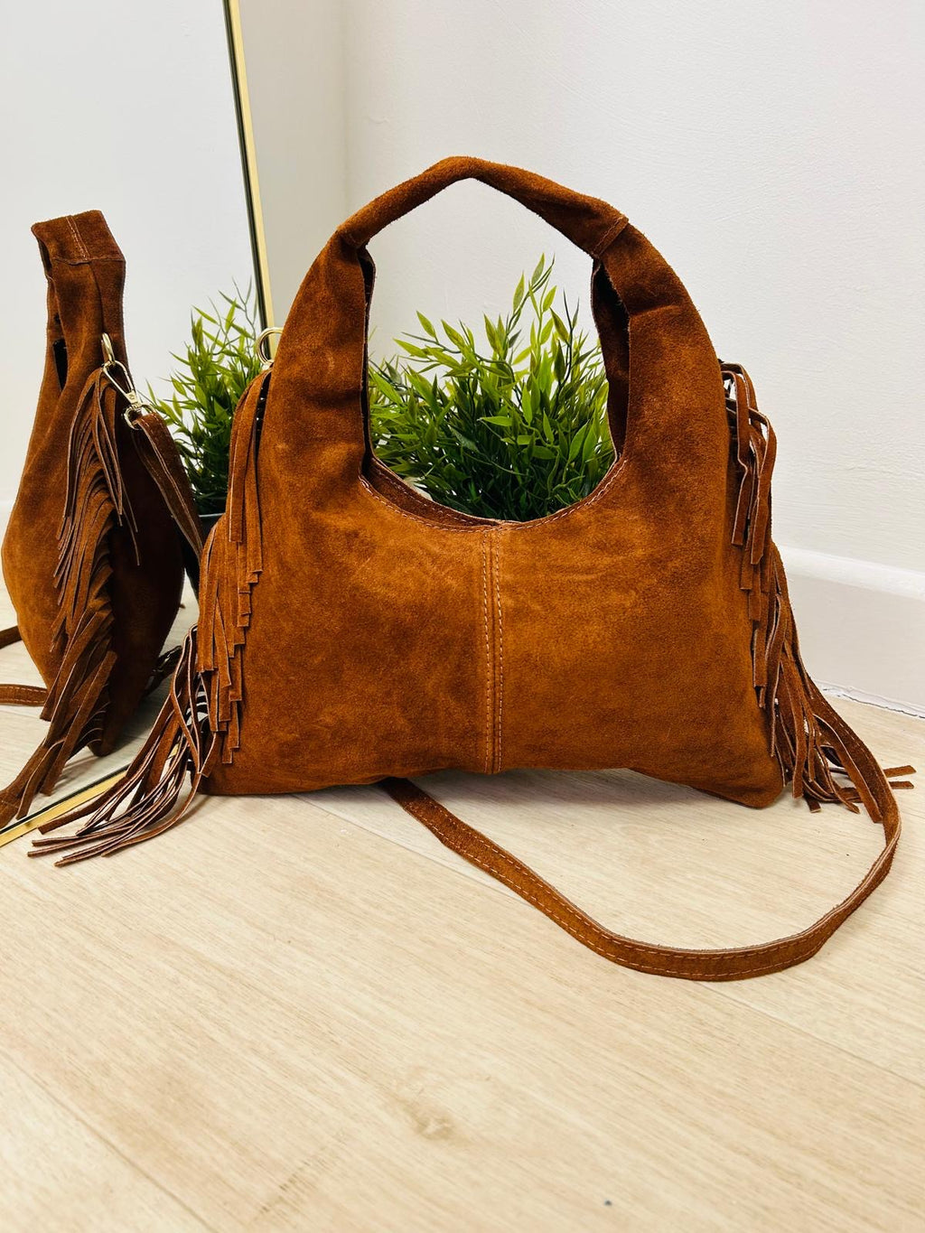 Suede Fringe Grab Bag