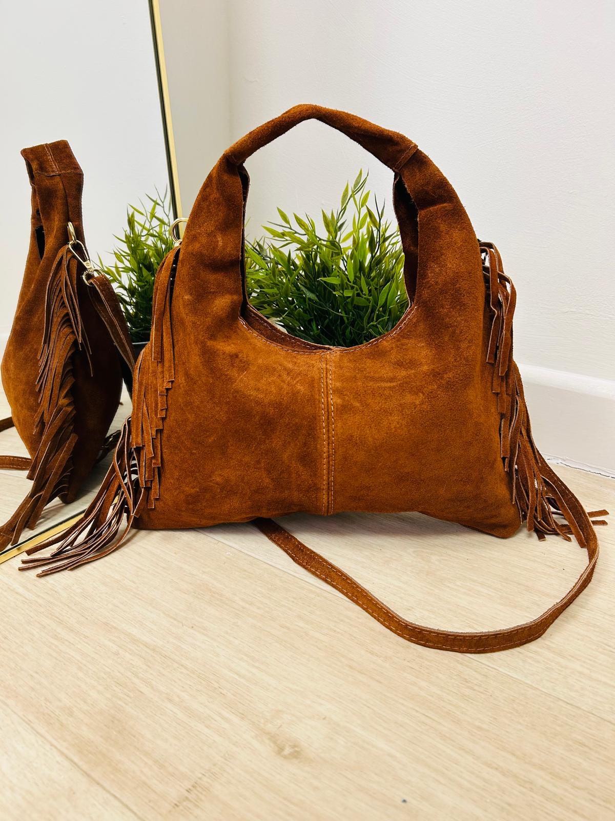 Suede Fringe Grab Bag