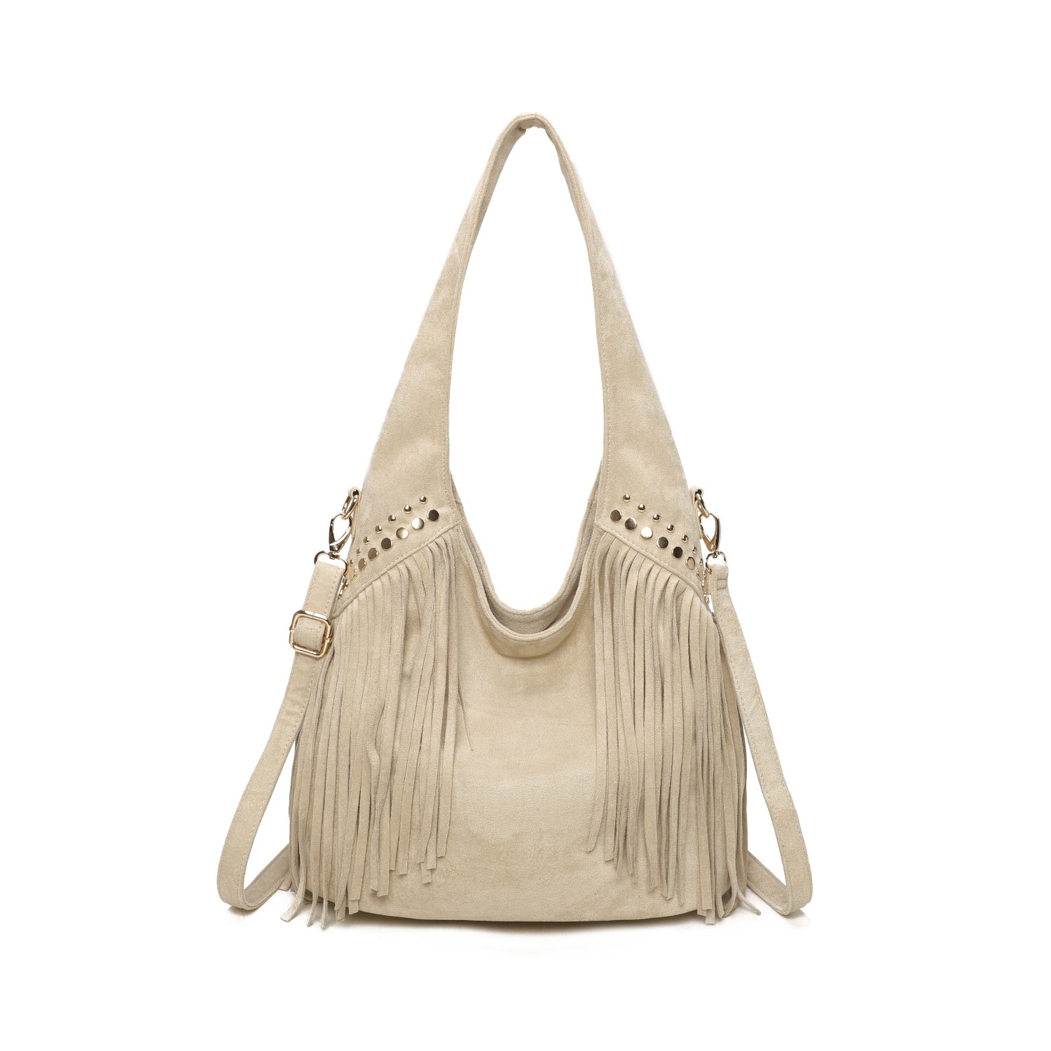 Tassel Hobo Bag - Beige