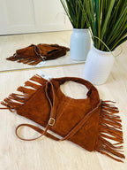 Suede Fringe Grab Bag