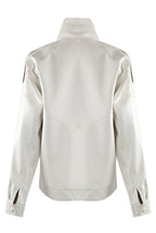 Jude High Neck PU Biker Jacket in White