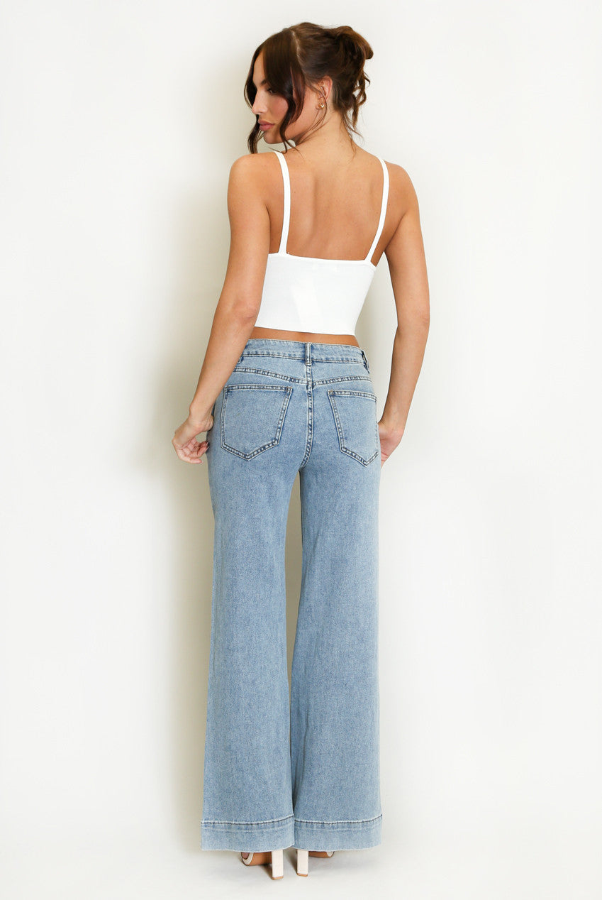 Jayla Jeans in Stone Wash Blue